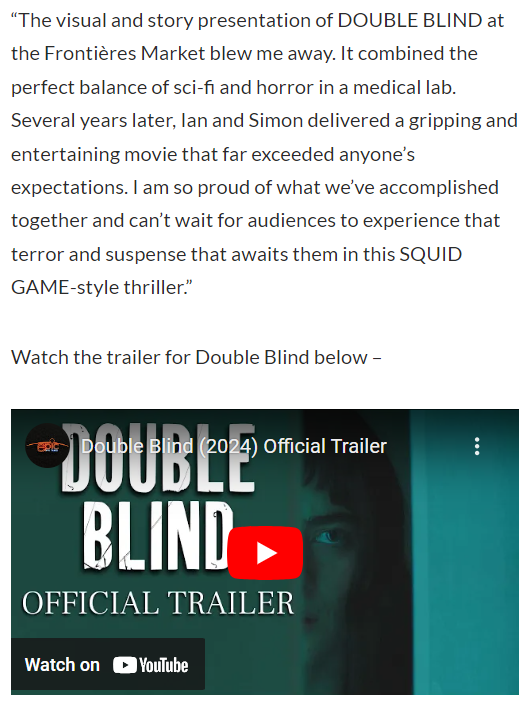 Trailer released for horror thriller Double Blind